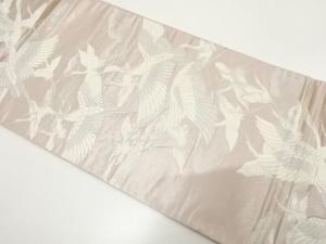 アンティーク　群鶴模様織り出し袋帯（材料）